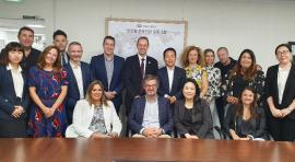 La delegación de Madrid con el Presidente de HanaTour