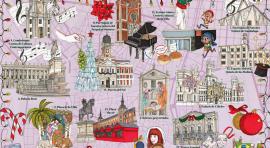 mapa ilustrado navideño Madrid 2021