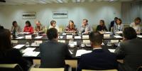 La delegada de Cultura, Turismo y Deporte, Andrea Levy, y la concejala delegada de Turismo, Almudena Maíllo, se reúnen con representantes de la Comisión de Turismo de la Cámara de Comercio de España, en el Ayuntamiento de Madrid. 