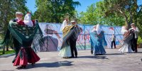 Actuación de la Federación de Grupos Tradicionales Madrileños durante la presentación de San Isidro 2022 . Foto de Fernando Tribiño