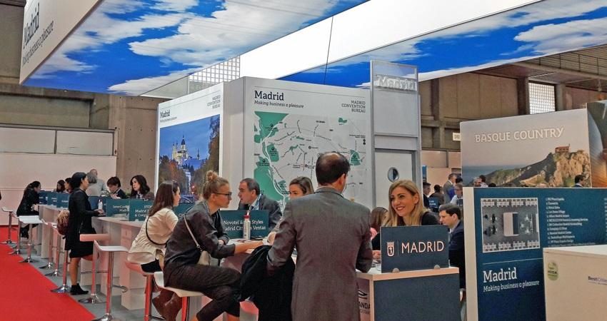 Estand de Madrid en la feria IBTM World de Barcelona