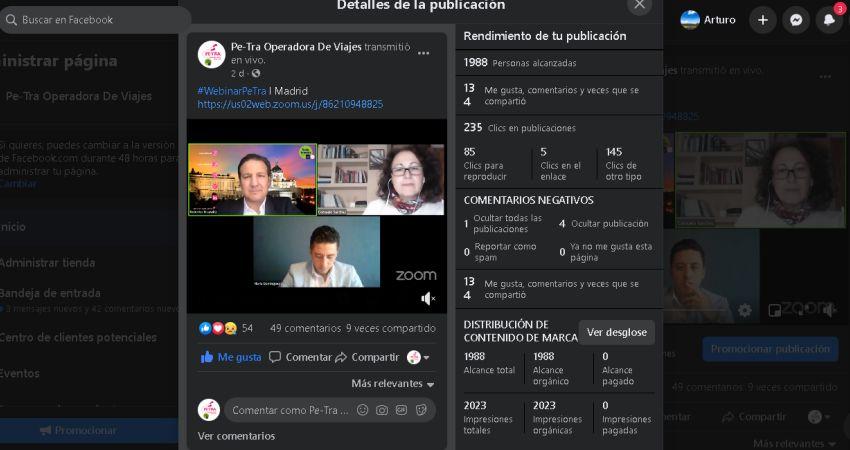 Área Delegada de Turismo ha organizado cuatro seminarios web dirigidos a agentes y turoperadores de Argentina, Chile, Perú, México y Brasil